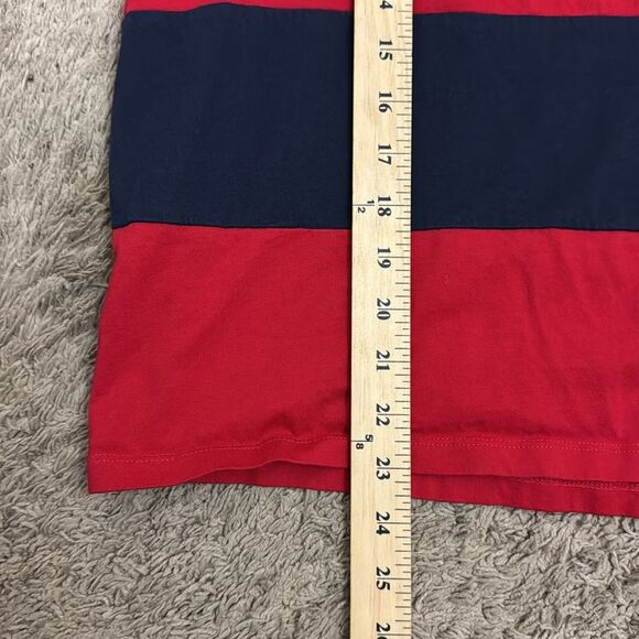 Lauren Ralph Lauren Red Navy Striped Crest Long sleeve Tee XL Preppy Classic - Picture 4 of 8